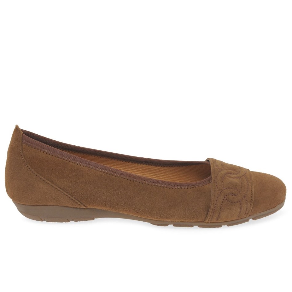 Ressemblance Dames Chaussures Gabor | Nouveau Daim Whisky Exclusif